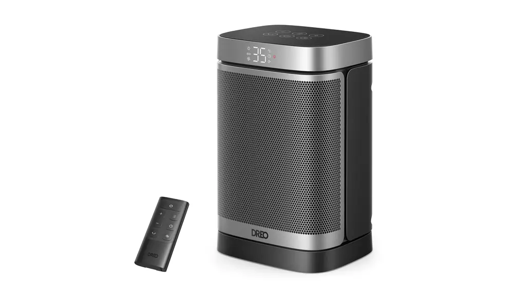 DREO 電気ファン ヒーター 小型 【軽量コンパクト・冷暖兼用】 セラミック 暖房 1200W~15.5叠/1000W/800W 省エネ 電気代安い 転倒オフ 過熱保護 70°首振り 12Hタイマー 5°~35°温度自動調節 5モード 足元 手元 脱衣所 オフィス リビング デスク 幅17×高さ26.2×奥行14cm シルバー