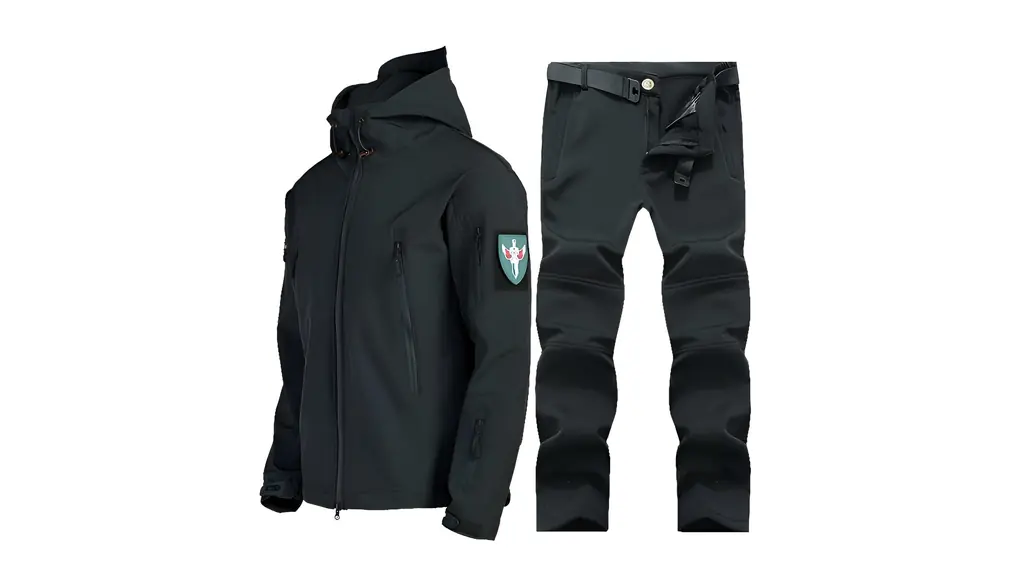 [Ellniges] 防寒着 メンズ厚手登山服 ド付き カジュアル 裏起毛 パンチングパンツ パンチングスーツ 耐摩耗性 ランニング 防風ファブリック 登山服とパンツのセット 防汚 防水性 透湿性 保温性 多機能 二つ フ 季節