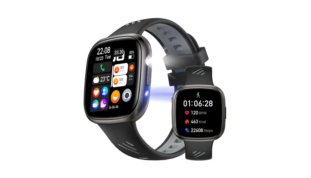 【2025新登場 ダイナミックアイランド搭載】スマートウォッチ Bluetooth通話機能 パープルランプ機能付き 1.72インチ大画面 SMS/Line通知 音楽再生 懐中電灯 文字盤自由設定可能 100+運動モード IP68生活防水 iPhone対応&アンドロイド対応 日本語説明書付き 日本ブランド