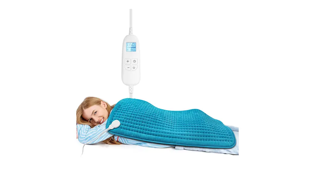 FluffyWarmth 背中用加熱パッド、ブルー 17インチ×33インチ