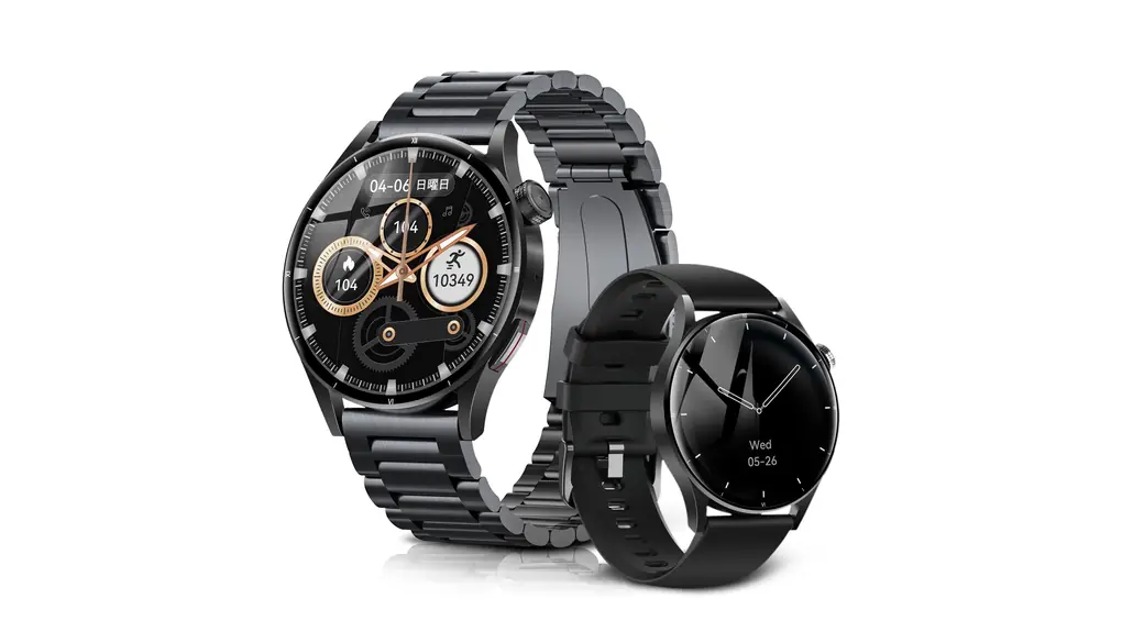 FOSMET QS40 スマートウォッチ 丸型 メンズ 1.43インチAMOLEDディスプレイ 常時表示 サファイアガラス搭載 smart watch iPhone アンドロイド対応 IP68防水 長持ちバッテリー SOS 睡眠 メッセージ通知 通話機能付き 文字盤設定 運動の自動検知機能 GPS連動可能 付属ベルト2本 日本語説明書付き TELEC認証取得済 (QS40)