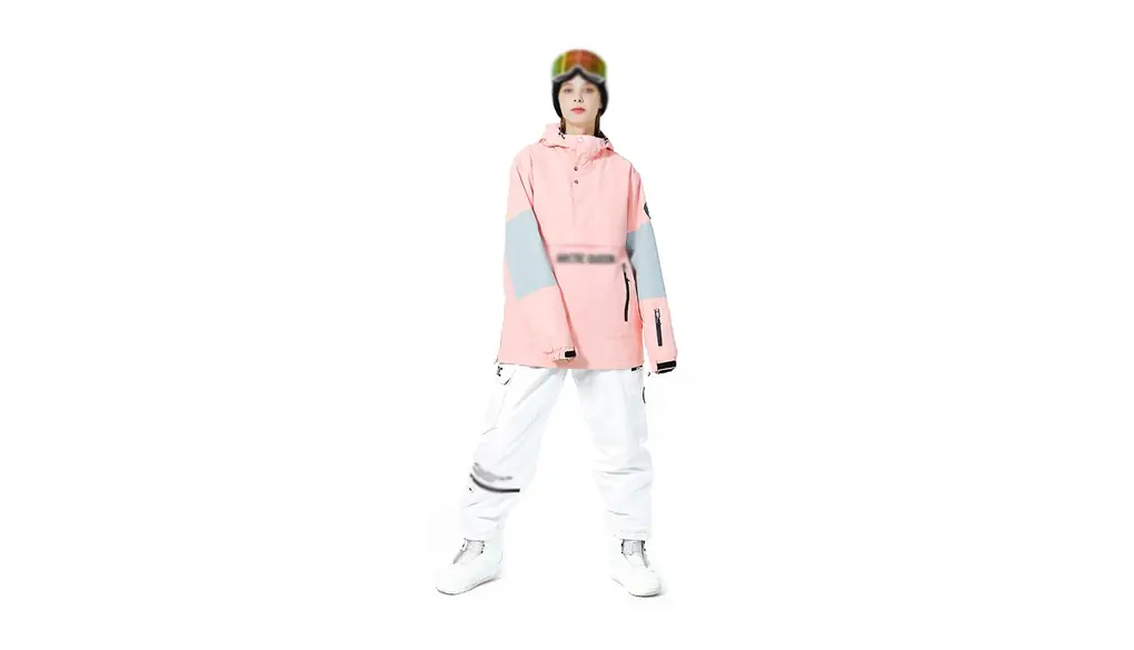 [GAGALU] フード付きスキーフーディー +弾力性のある温かいズボン、肥厚した風の屋外釣りスーツ,Pink+white,L