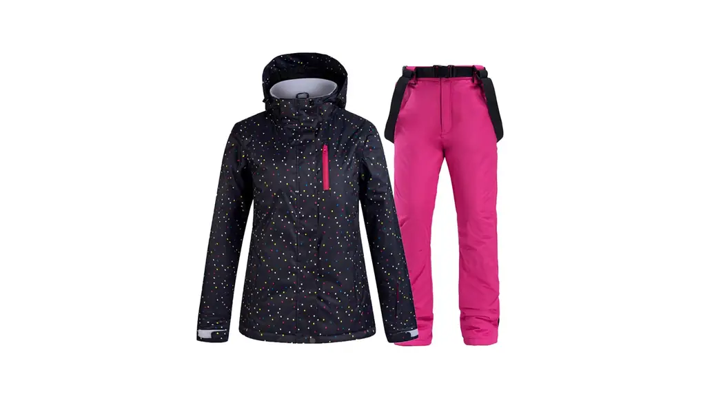 [GAGALU] 新鮮な屋外スキースーツ、濃厚で暖かい雪旅行スーツ、スノーボード、ダブルボードスキースーツ,Black + rose red,M