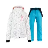 【GAGALU スキースーツ】雪山をもっと自由に、美しく。White + Lake Blueが輝く防寒ウェアの完成形