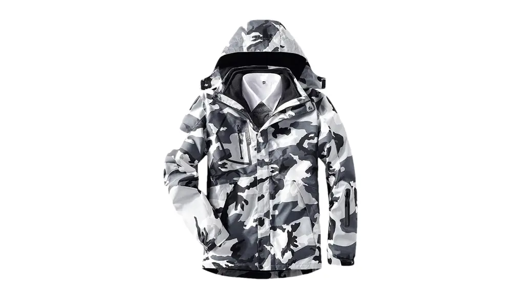 男性冬スキースーツ暖かい 3 で 1 スキースノーボードスーツセット男性屋外スキージャケット + パンツ Only CamoJackets Asian 3XL EUR L