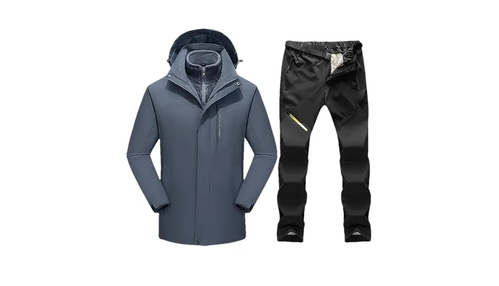 男性 3 で 1 冬スキースーツスキーとスノーボードフリースジャケットパンツセット暖かいアウトドアウェア 1set(jacket pants)08 Asian 2XL EUR L