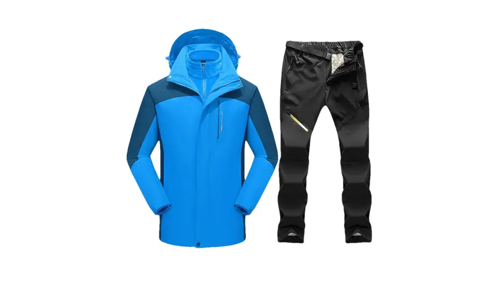 男性 3 で 1 冬スキースーツスキーとスノーボードフリースジャケットパンツセット暖かいアウトドアウェア 1set(jacket pants)07 Asian 2XL EUR L