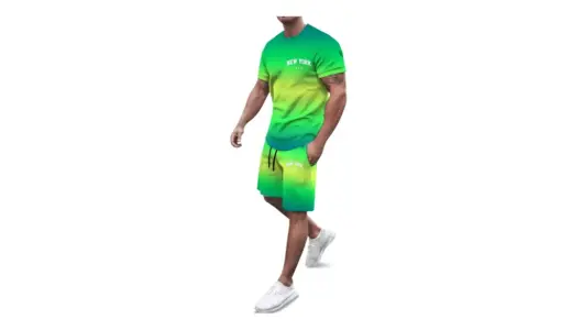 【夏を軽く、街を自在に】Generic メンズ ルーズフィット シティレタープリント Tシャツ＆パンツセット｜抜け感と快適さを両立した大人のアクティブウェア
