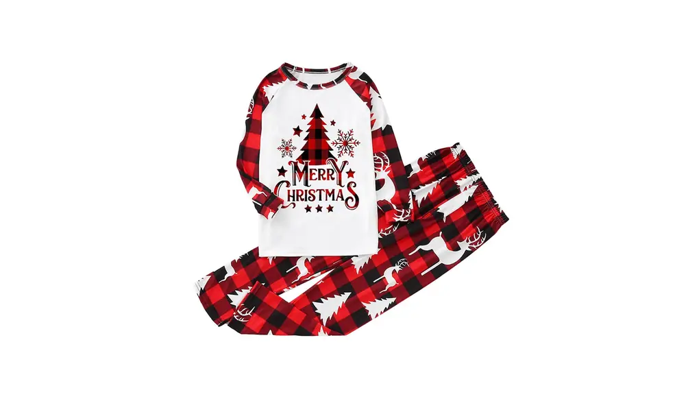 家族のクリスマス パジャマ | クリスマス パジャマ レター プリント トップとチェック柄のパンツ - 子供のカップルのペットのためのかわいいクリスマス パジャマ パジャマ