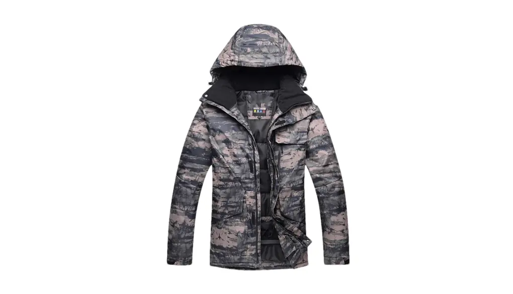 男性迷彩スキースーツセット冬のスノージャケットとストラップパンツ屋外スノーボードウェアオーバーオール picture jacket1 L
