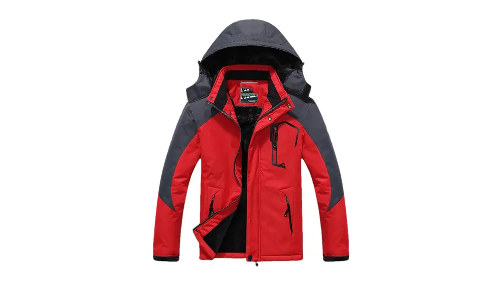 男性冬スキースーツ暖かい雪フリースジャケットパンツマウンテンスノーボードウェアセット防寒着 1pc Red Jackets Asian 3XL EUR XL