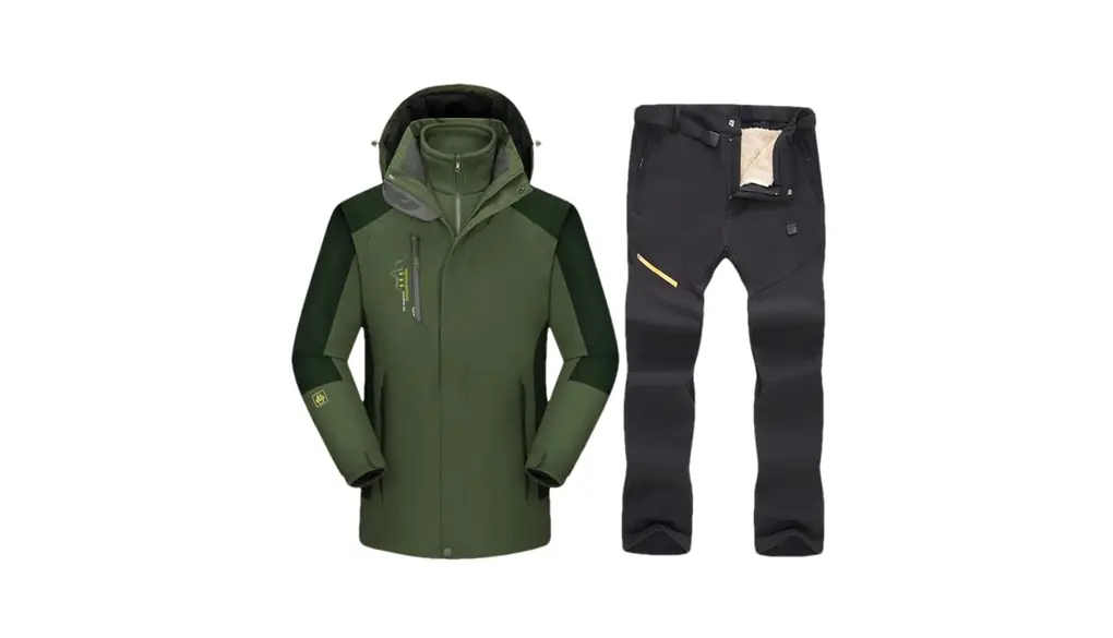 メンズ スキースーツ スキーとスノーボード 厚手で暖かいフリース ジャケット パンツ セット スノー アウトドアウェア 1set(jacket pants)06 Asian 2XL EUR L