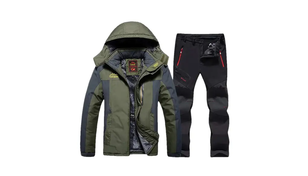 メンズ厚く暖かいスキースーツ冬スノーコートスキーとスノーボードジャケットとパンツセット 1set(as show)03 Asian 2XL EUR L