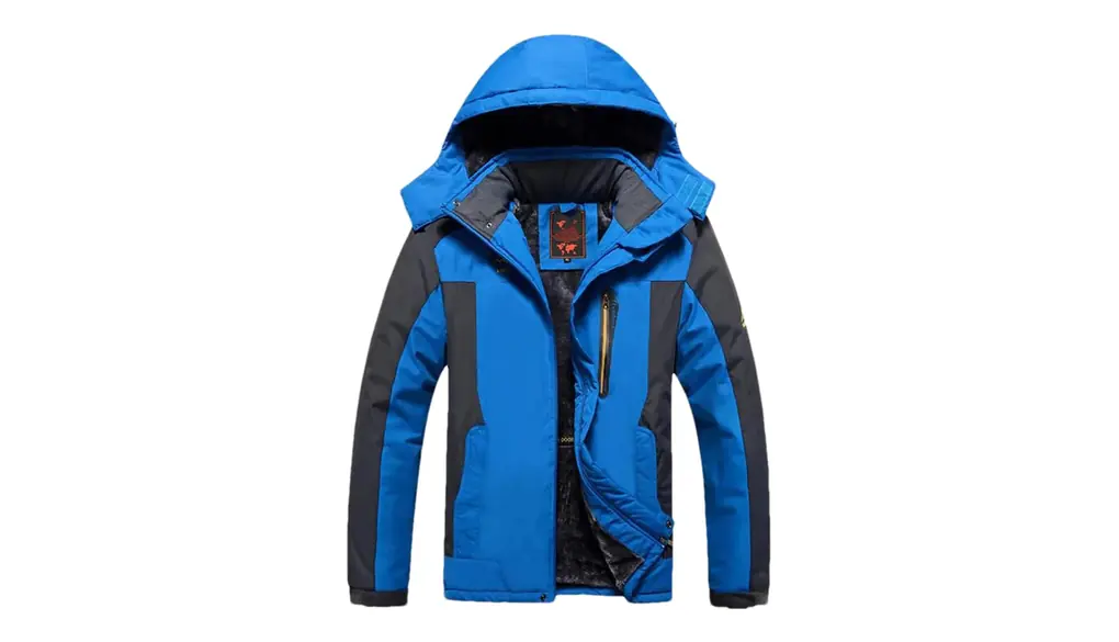 メンズ厚く暖かいスキースーツ冬スノーコートスキーとスノーボードジャケットとパンツセット 1pc Blue jacket Asian 2XL EUR L