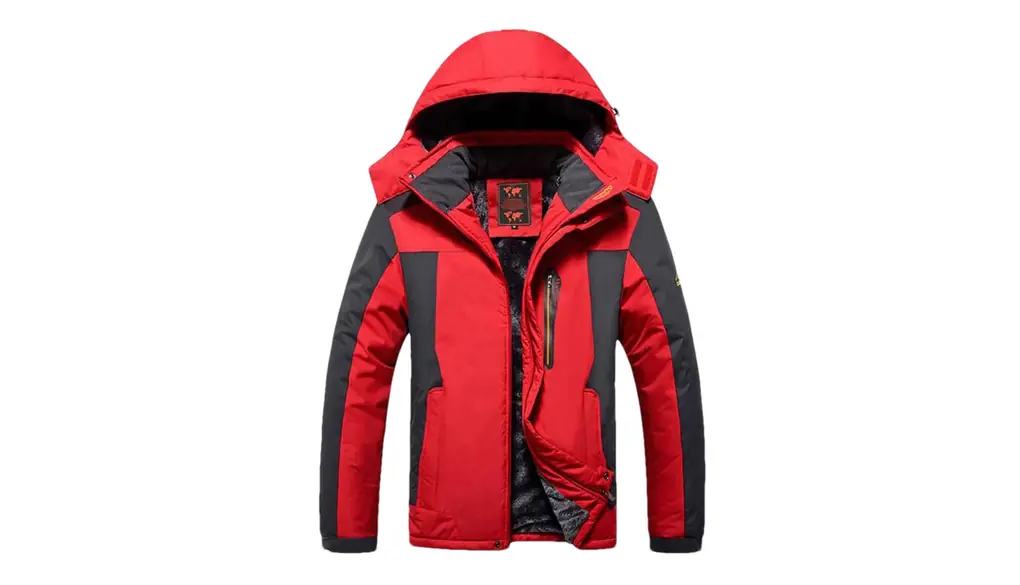 メンズ厚く暖かいスキースーツ冬スノーコートスキーとスノーボードジャケットとパンツセット 1pc Red jacket Asian 2XL EUR L