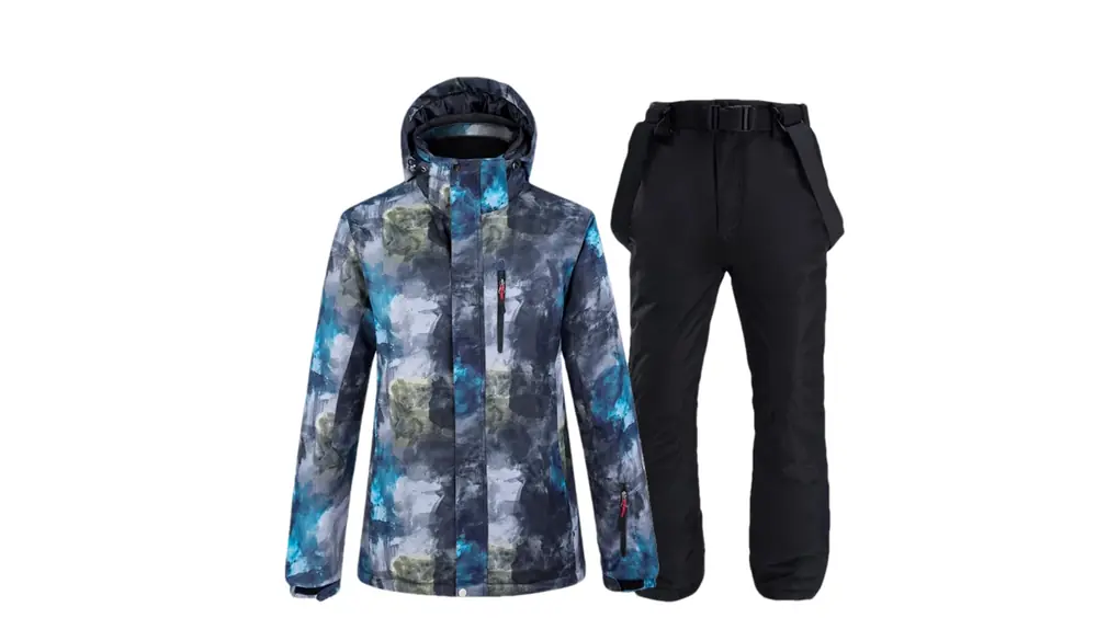男性スノースーツセット冬屋外スノーボードスポーツウェアスノーボードスキージャケットビブパンツ picture jacket pant1 L