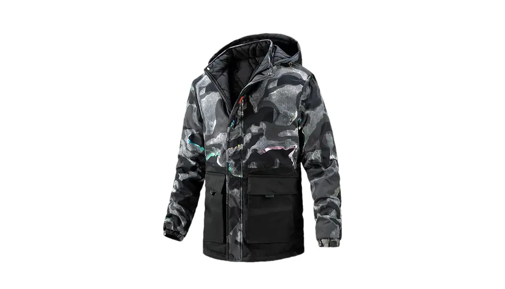 男性スノージャケットスキースーツ冬サーマルスノーボードジャケット + パンツスキーよだれかけスーツとスノーボード 1pc Camo B jacket Asian size 2XL
