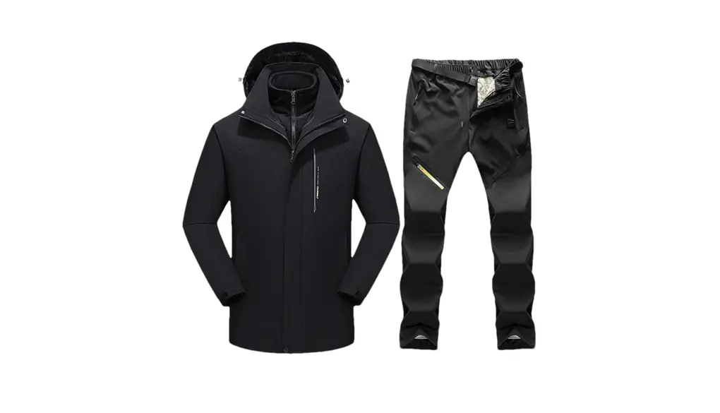 男性 3 で 1 冬スキースーツスキーとスノーボードフリースジャケットパンツセット暖かいアウトドアウェア 1set(jacket pants)05 Asian 2XL EUR L