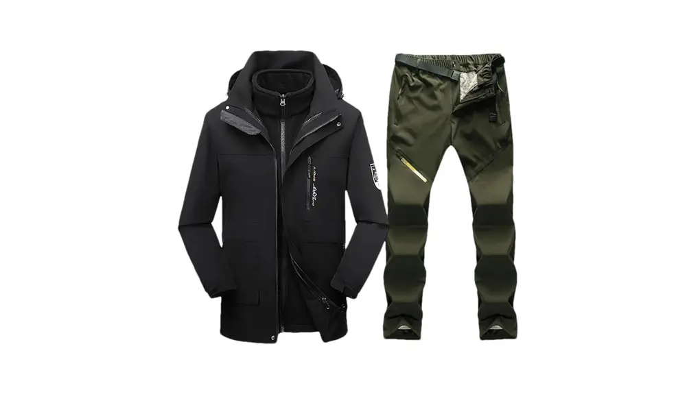 男性サーマル冬スキースーツスキーとスノーボードフリースジャケットパンツ屋外スノーコート 1set(jacket pants)11 Asian 2XL EUR M