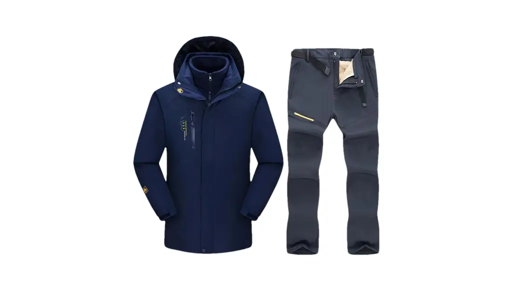 メンズ スキースーツ スキーとスノーボード 厚手で暖かいフリース ジャケット パンツ セット スノー アウトドアウェア 1set(jacket pants)07 Asian 2XL EUR L