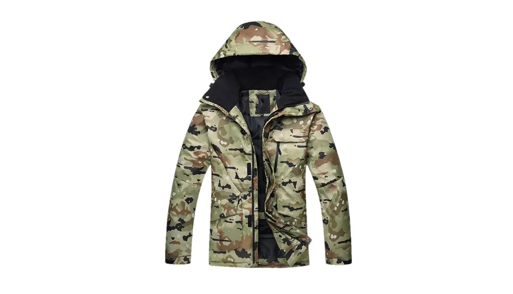男性迷彩スキースーツセット冬のスノージャケットとストラップパンツ屋外スノーボードウェアオーバーオール picture jacket L