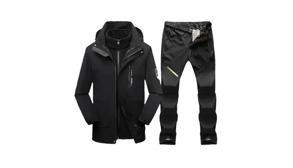 男性サーマル冬スキースーツスキーとスノーボードフリースジャケットパンツ屋外スノーコート 1set(jacket pants)06 Asian 2XL EUR M