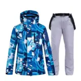 【雪山に立つ男の装備】Generic メンズスキースーツ Gray XL｜防風・防水・保温を一着で叶える冬の完全防備ウェア