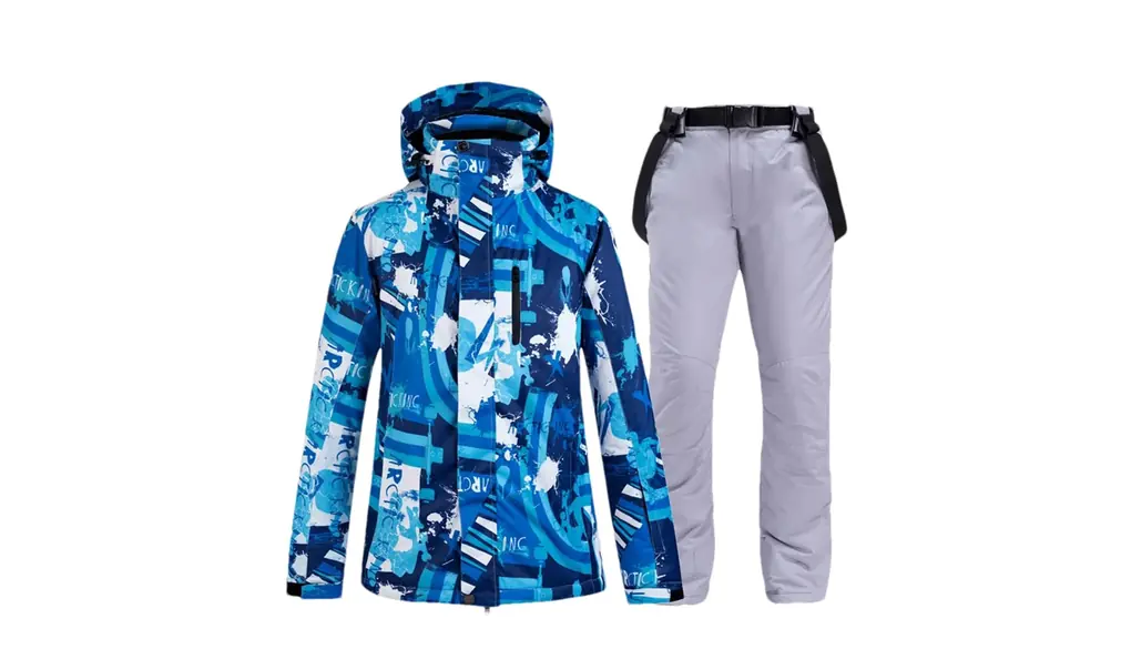 男性スキースーツスノーボードジャケットスーツパンツ屋外冬暖かいスポーツスキー防寒着 Jackets Pants Gray XL