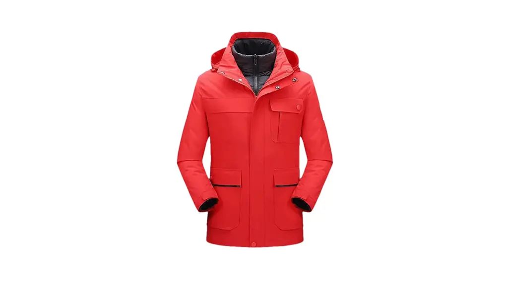男性冬スキースーツスノーボード屋外マウンテン暖かい雪スキーダウンジャケット + フリースパンツ 1pc Red jacket Asian 2XL EUR L