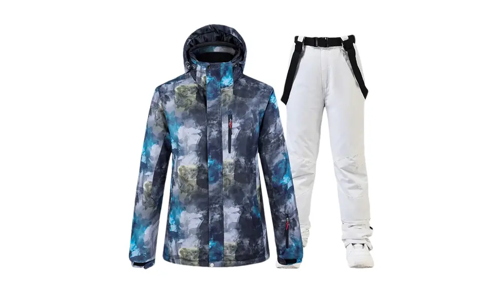 男性スノースーツセット冬屋外スノーボードスポーツウェアスノーボードスキージャケットビブパンツ picture jacket pant9 L