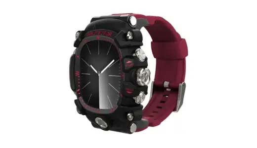 【GLuYuan iG-3000】Apple Watchを完全武装！タフに守るG-SHOCK風フル保護ケース＆スポーツバンド（ワインレッド）