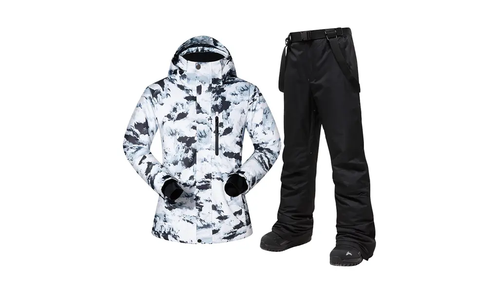 [Grkoo] スノーボードウェア 撥水加工 登山 上下セット メンズ 耐水圧10000mm スキーウェア スノボウェア 防寒 ジャケット パンツ 2点セット サスペンダー付き スキー