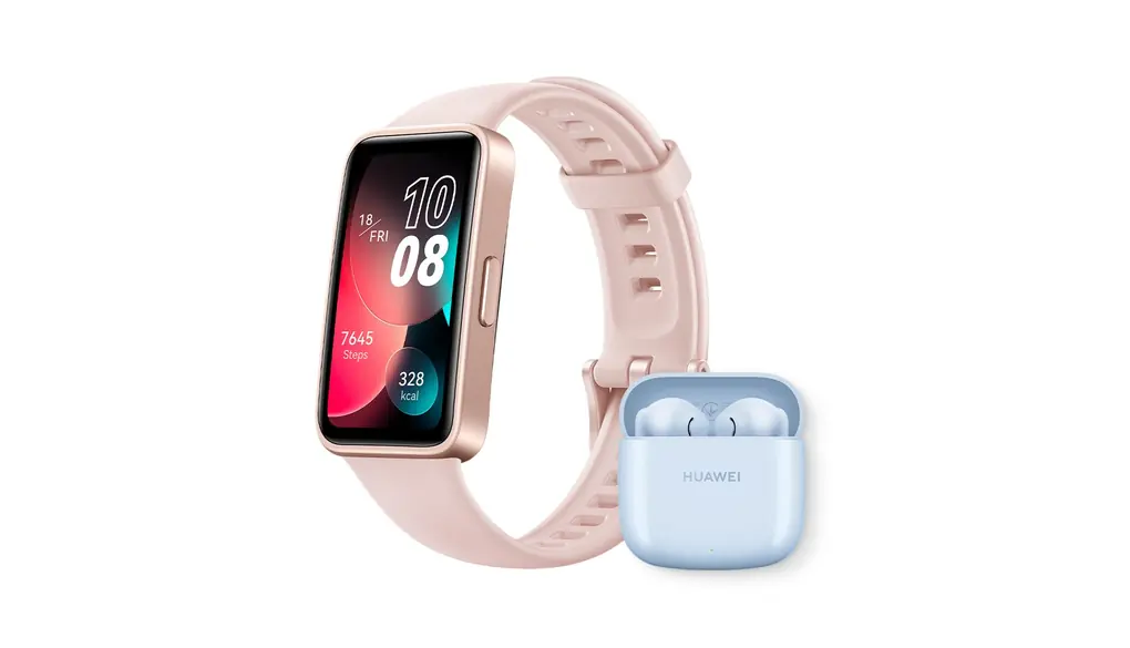 【イヤホン(FreeBudsSE2 ブルー)セット】HUAWEI Band 8 スマートウォッチ フルビューディスプレイ1.47インチ 2週間持続バッテリー 高精度睡眠測定 サクラピンク