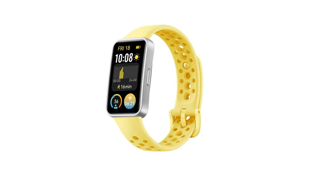 HUAWEI Band 9 スマートウォッチ フルオロエラストマー素材ベルト 高精度健康モニタリング 自動輝度調整 1.47インチAMOLEDディスプレイ 超狭ベゼル 薄型軽量 9軸センサー 睡眠中呼吸乱れ検知 急速充電 最長2週間持続バッテリー バンド交換可能 各種通知機能 100種類のワークアウトモード iOS/Android対応 イエロー