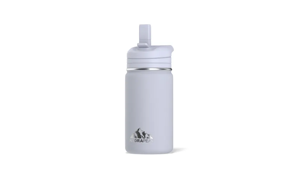 Hydrapeak Mini botella de agua para niños de 14 onzas con tapa de popote, botella de agua aislada de doble pared de acero inoxidable para niños, botella de agua a prueba de fugas y derrames para la
