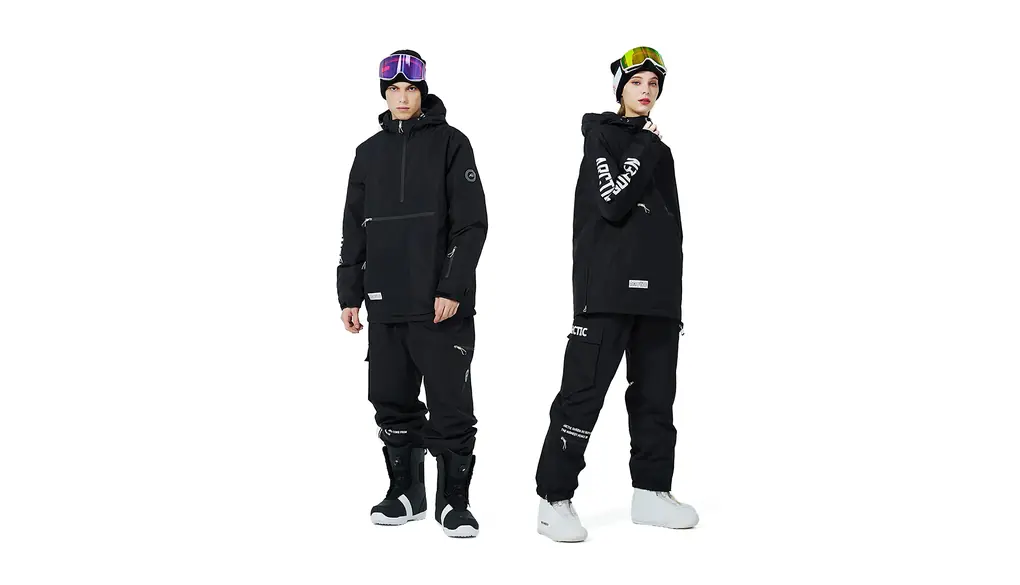 [iBSTETES] スキーウェア 上下セット ジャケット パンツ メンズ レディース フード付き 迷彩柄 スノーボードウェア スキー マウンテンパーカー 防風 防寒 登山服 スノーウェア 雪遊び スポーツウェア ウインドブレーカー シェル アウトドア (L, ブラックジャケット+ブラックパンツ)