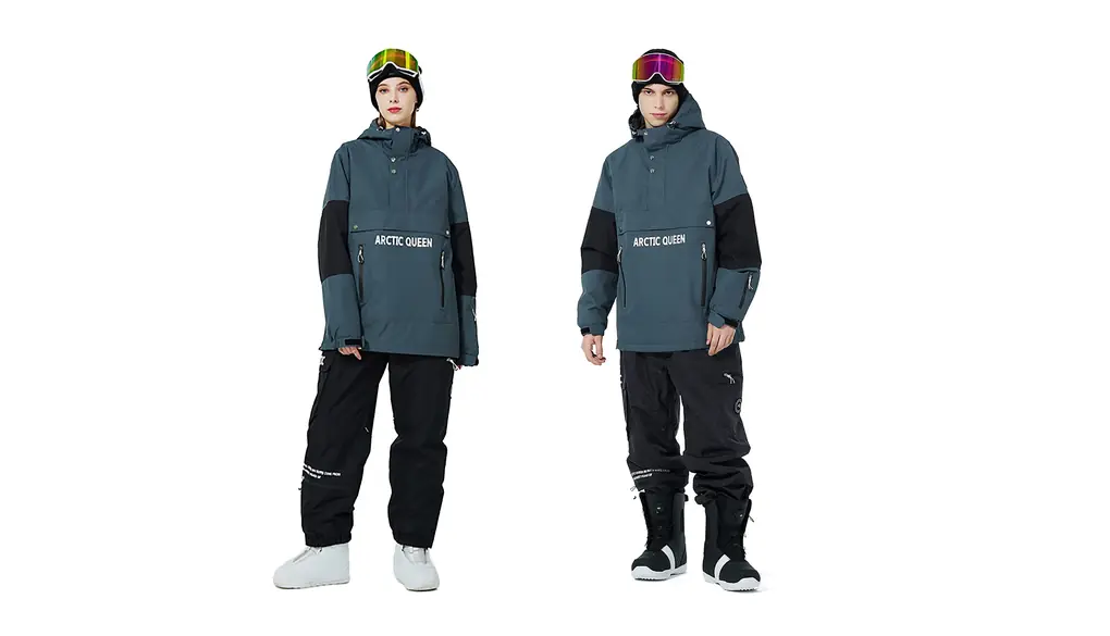 [iBSTETES] スキーウェア 上下セット ジャケット パンツ メンズ レディース フード付き 迷彩柄 スノーボードウェア スキー マウンテンパーカー 防風 防寒 登山服 スノーウェア 雪遊び スポーツウェア ウインドブレーカー シェル アウトドア (M, ネイビージャケット+ブラックパンツ)