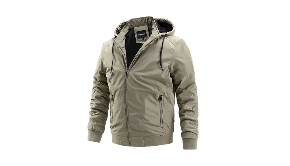 [InnoBase] ジャケットマウンテンパーカー ウインドブレーカー アノラック ジャンパー ブルゾン アウトドア 上着 登山服 防寒服 作業着 防風 撥水 フード付き 着脱可 多機能 サイクリング 秋冬 メンズ (カーキ, 3XL)