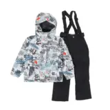 【雪の日が待ち遠しくなる】ジョイライド JOB-3312-GRY｜成長しても着られるキッズスキーウェアの決定版