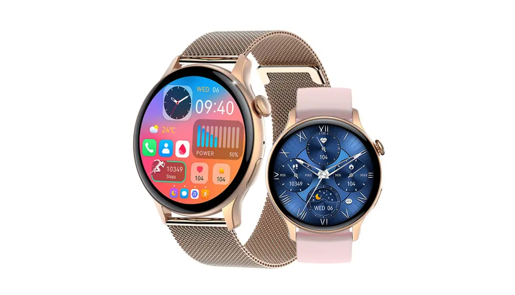 JUSUTEK 2025 革新 スマートウォッチ Bluetooth通話 1.43インチAMOLED腕時計 多機能センサ 常時点灯可能 歩数計 IP68防水 電卓 電話着信 音楽再生 NFC機能 260以上文字盤自由設定 smart watch SMS/Twitter/WhatsApp/Line通知表示 iphone&アンドロイド対応 お贈り物 日本語説明書付き (金網鋼)