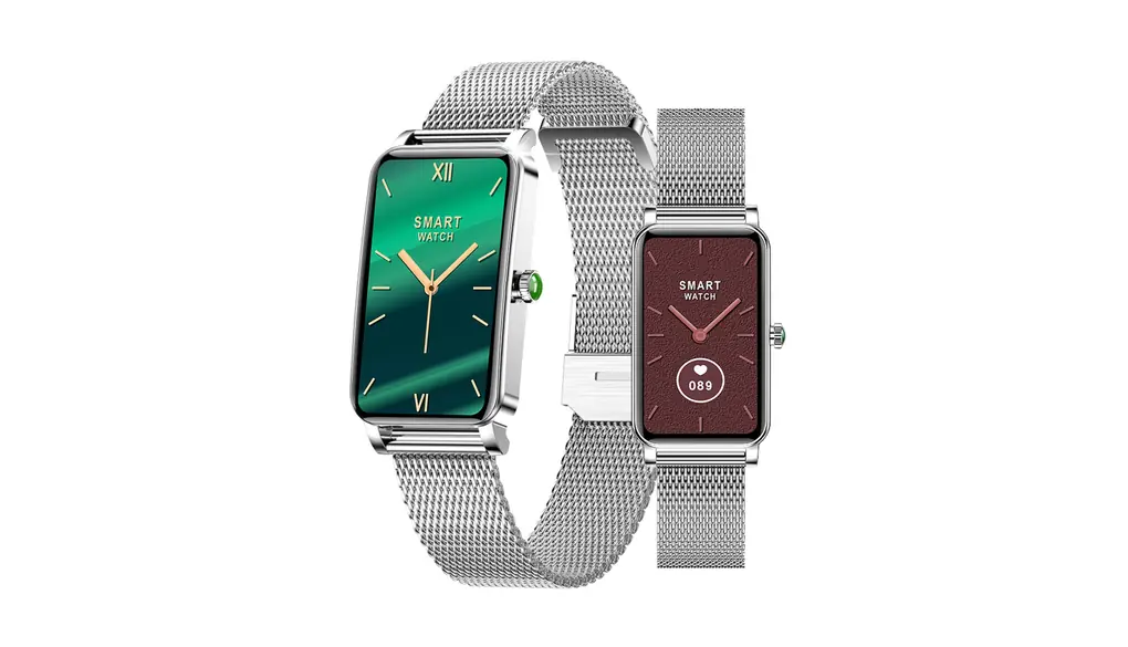 JUSUTEK 2025 革新 可愛い スマートウォッチ レディーススマートウォッチ 復古スマートブレスレット，大画面の時計，天気予報，女性機能，SMS/Twitter/WhatsApp/Line通知,着信表示,Line通知,iphone&Android対応，絶妙なパッケージング，レディース/彼女/母の贈り物，日本語対応，日本語説明書付き (銀色)