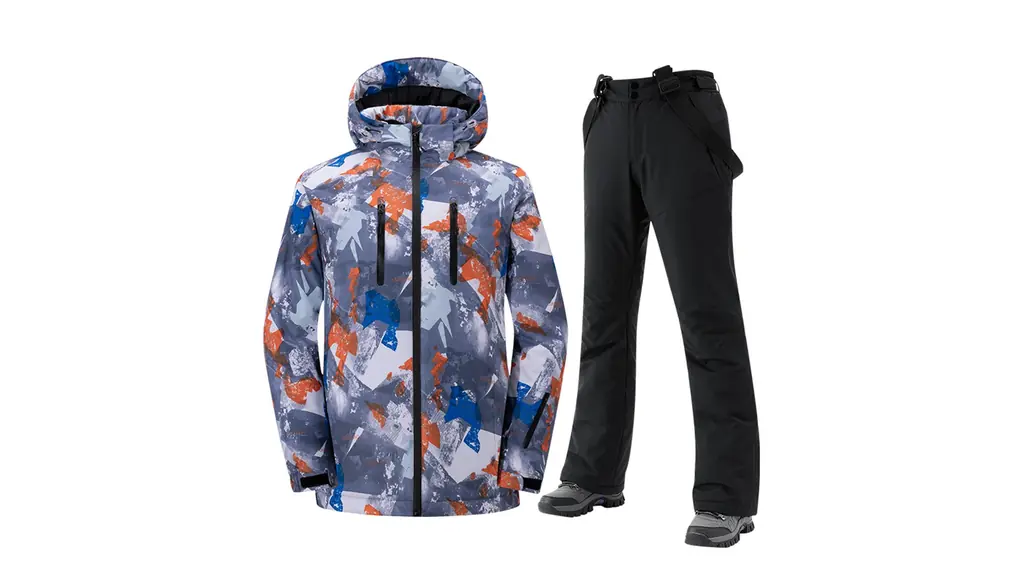 [Kuisogan] セットアップ メンズ プリント スキースーツ 上下 スーツ ツーリング ベニヤ 暖かい スノースーツ スキースーツ ジャケット オーバーオール 上下セット 防寒 防風 耐水圧 雪 灌漑 スノーボード スキー 登山