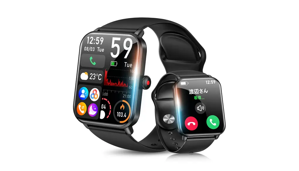 スマートウォッチ iphone対応 アンドロイド対応 【2025性能最強モデル·2.0インチHD大画面】 軽量 薄型 Bluetooth5.3 通話機能 IP68防水 SMS/Line通知 多種類文字盤選択 活動量計 歩数計 高精細度ディスプレイ 長持ちバッテリー 天気予報 日常生活管理 スポーツウォッチ 多機能 腕時計 バンドル交換可能 レディース メンズ Smart Watch
