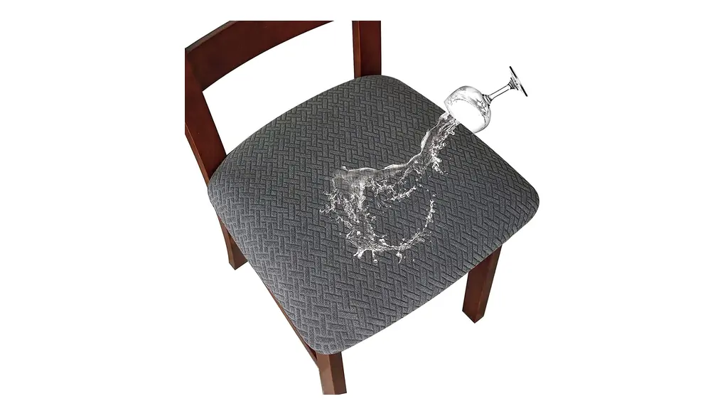 LANSHENG Jacquard Elástico Impermeable Fundas para Asientos de sillas de Comedor Fundas para sillas de Comedor Fundas para sillas de Cocina con Hebilla (Gris,2 Unidades)