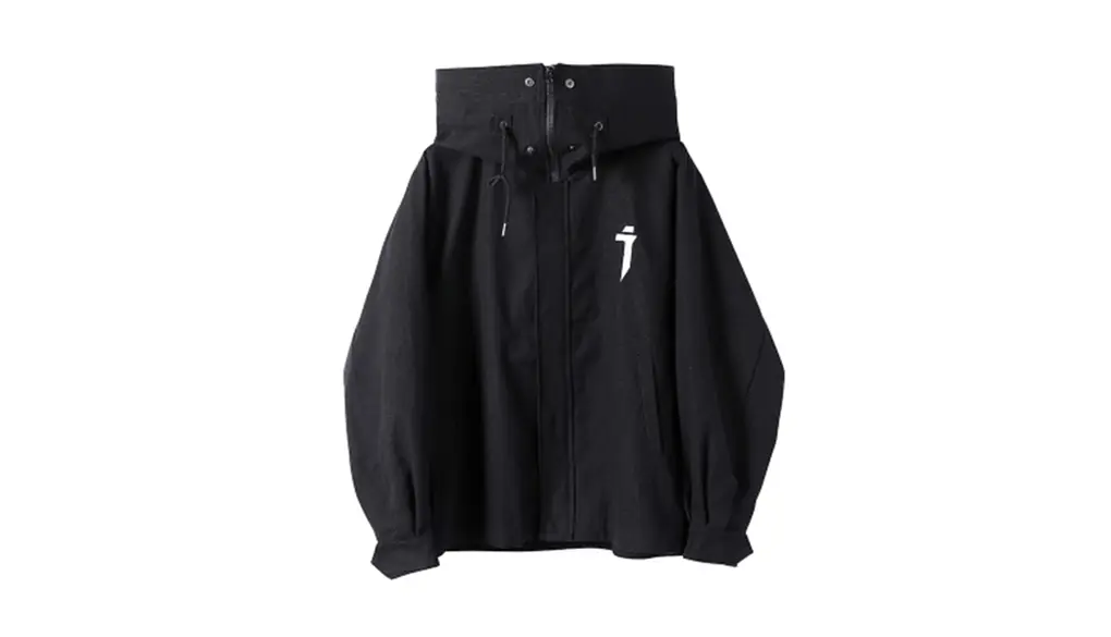 [LLK] パーカー 大きいフード メンズ 春秋服 綿100 コットン ウインドブレーカー サイバーパンク ゴシック ブルゾン ファスナー マウンテンパーカー カッコイイ ゆったり オーバーサイズ ユニーモード トップモード (ブラック,L)