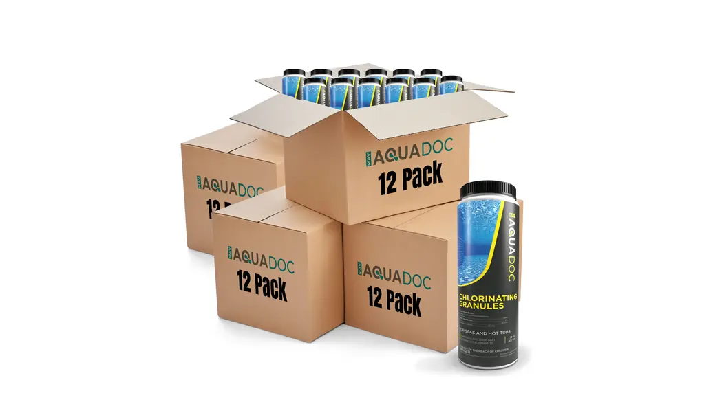 AquaDoc | Spa Chlorine Granules for Hot tub - Spa Sanitizing GranAquaDoc Spa Chlorine Granules for Hot tub - Spa Sanitizing Granules for Hot Tubs - Recommended Chlorine for spa - 12 Pack