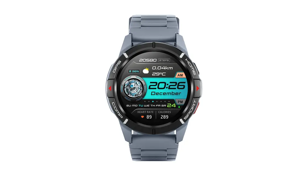 Mibro GS Active スマートウォッチ 1000nitの高輝度AMOLEDディスプレイ GPS全地球測位システム 10軸運動センサー SeekBeats™運動アルゴリズム 24時間健康管理 心拍数 睡眠 ストレス 150種類スポーツモード Line通知 アプリ通知 5ATM防水 日本語対応 1.3インチ ー iPhone対応 アンドロイド対応 腕時計 【替えバンド付き】 (グレー)