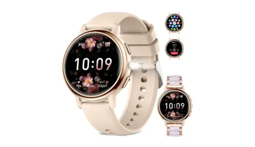 【Muckol スマートウォッチ レディース 2025年モデル】丸型1.26インチ＆Bluetooth通話対応｜女性に嬉しい多機能デザイン