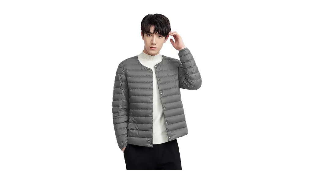 MUISHUYU ダウンジャケット メンズ 襟なし インナーダウン ノーカラー ウルトラライトダウン 2way V首 丸首 軽量 防風 防寒 暖かい 春 秋 冬 YU54