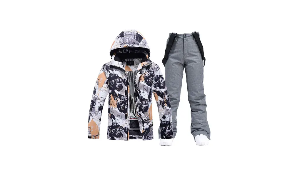 [Noopior] スノーボードウェア 上下セット メンズ スキーウェア スノボウェア ジャケット パンツ 撥水 保温 防寒 耐水圧 登山 アウトドア 2点セット HXF218